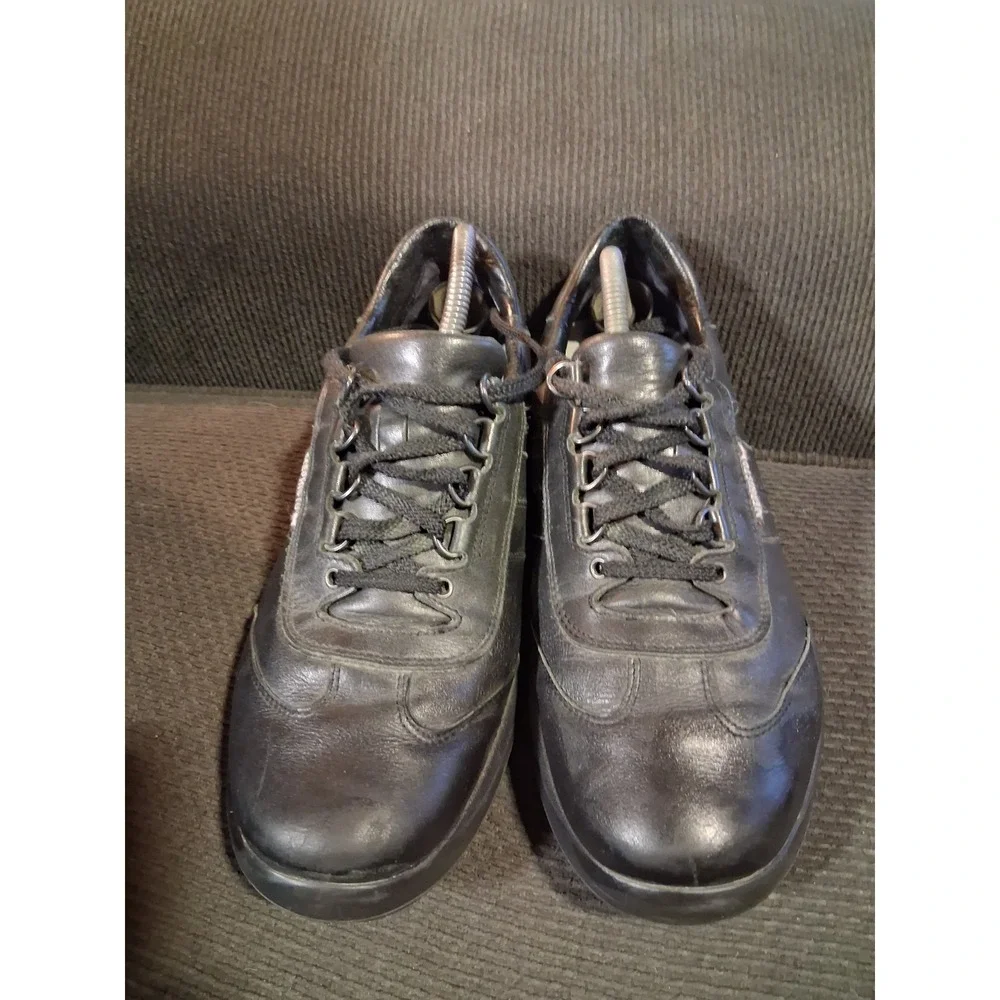 Mephisto Mens‎ Black Leather Lace-Up Shoes Size US 9